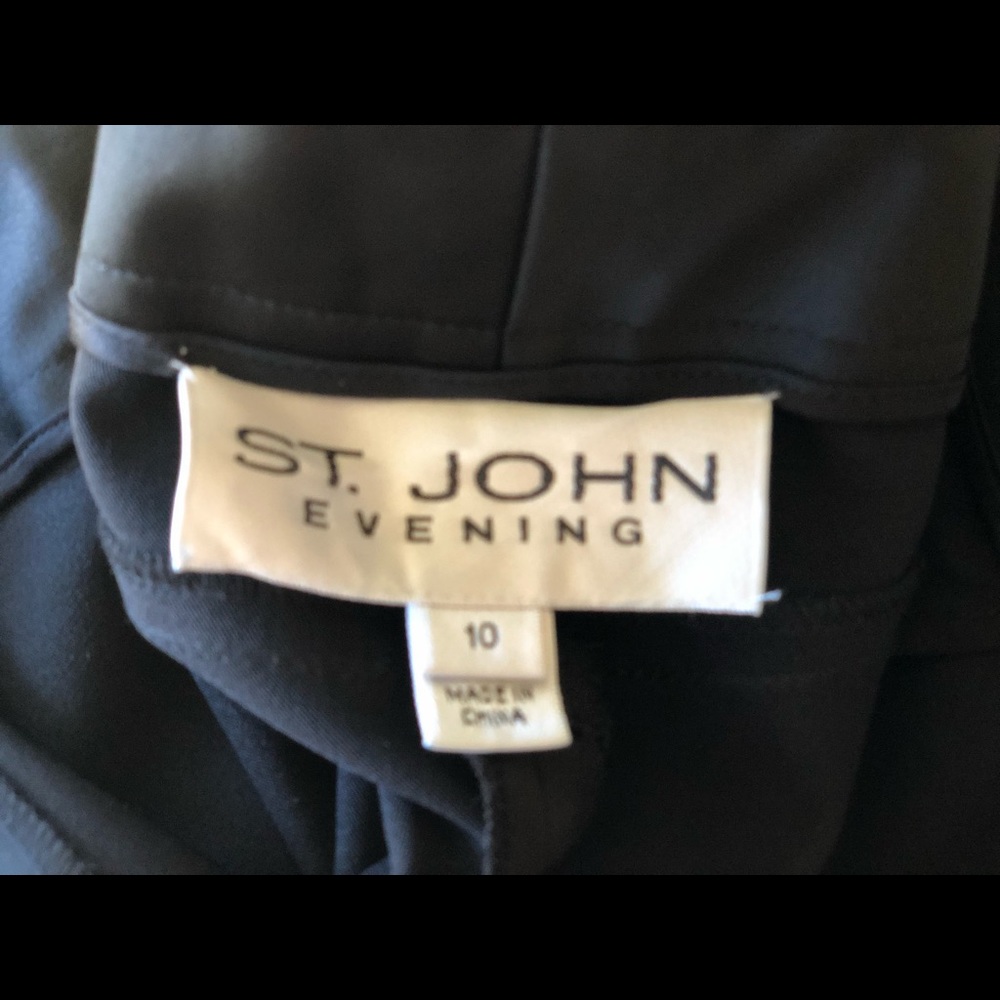 St. John Evening black straight leg pant size 10 - Picture 4 of 6